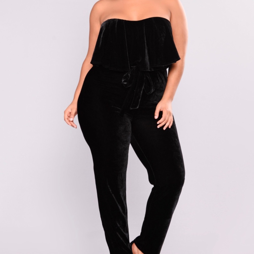 Fashion Nova curve velvet jumpsuit